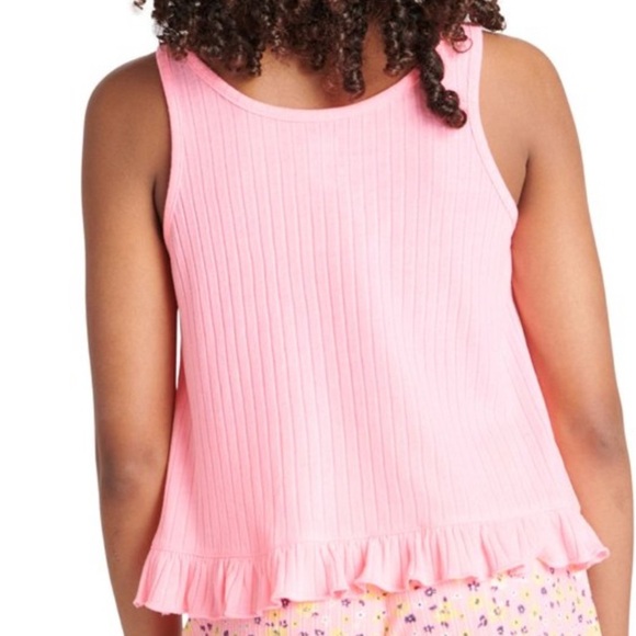 Justice Pink Pajama Set 3 pieceRuffle tank,short Pajama size 16/18 XL - Picture 11 of 13